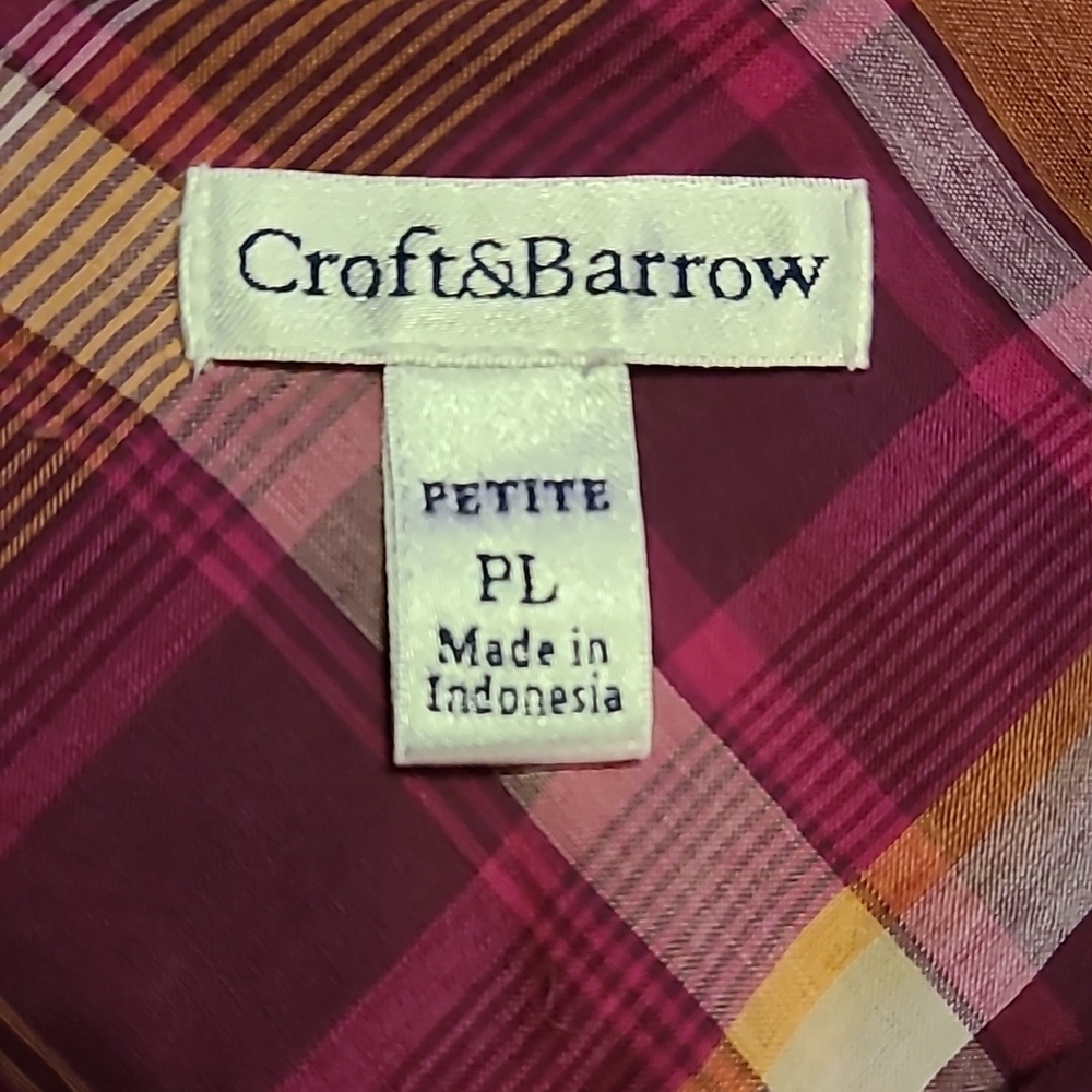 Croft and Barrow Plaid Top - Petite Large - Picture 8 of 10